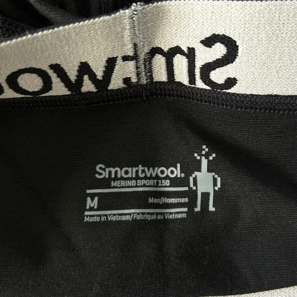 NWT Smartwool Men's MerinoSport 150 Boxer Brief Black M Wool Base Layer